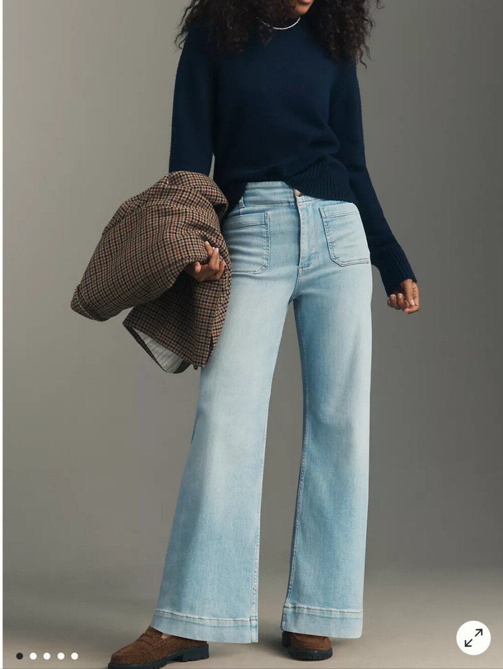 Anthropologie Maeve The Colette Full-Length Wide-Leg Jeans Light Denim 26